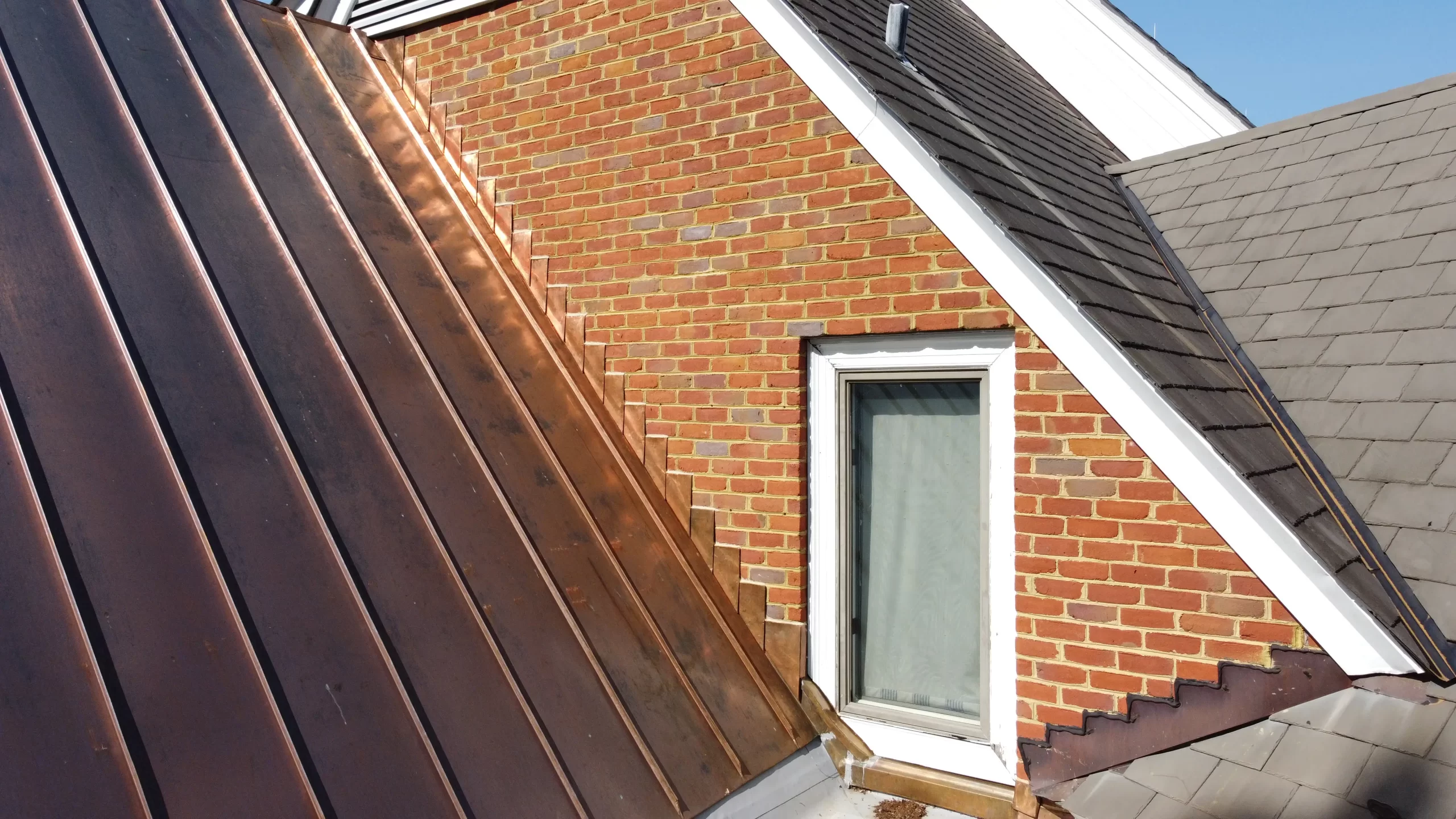 Ornamental copper roofing.